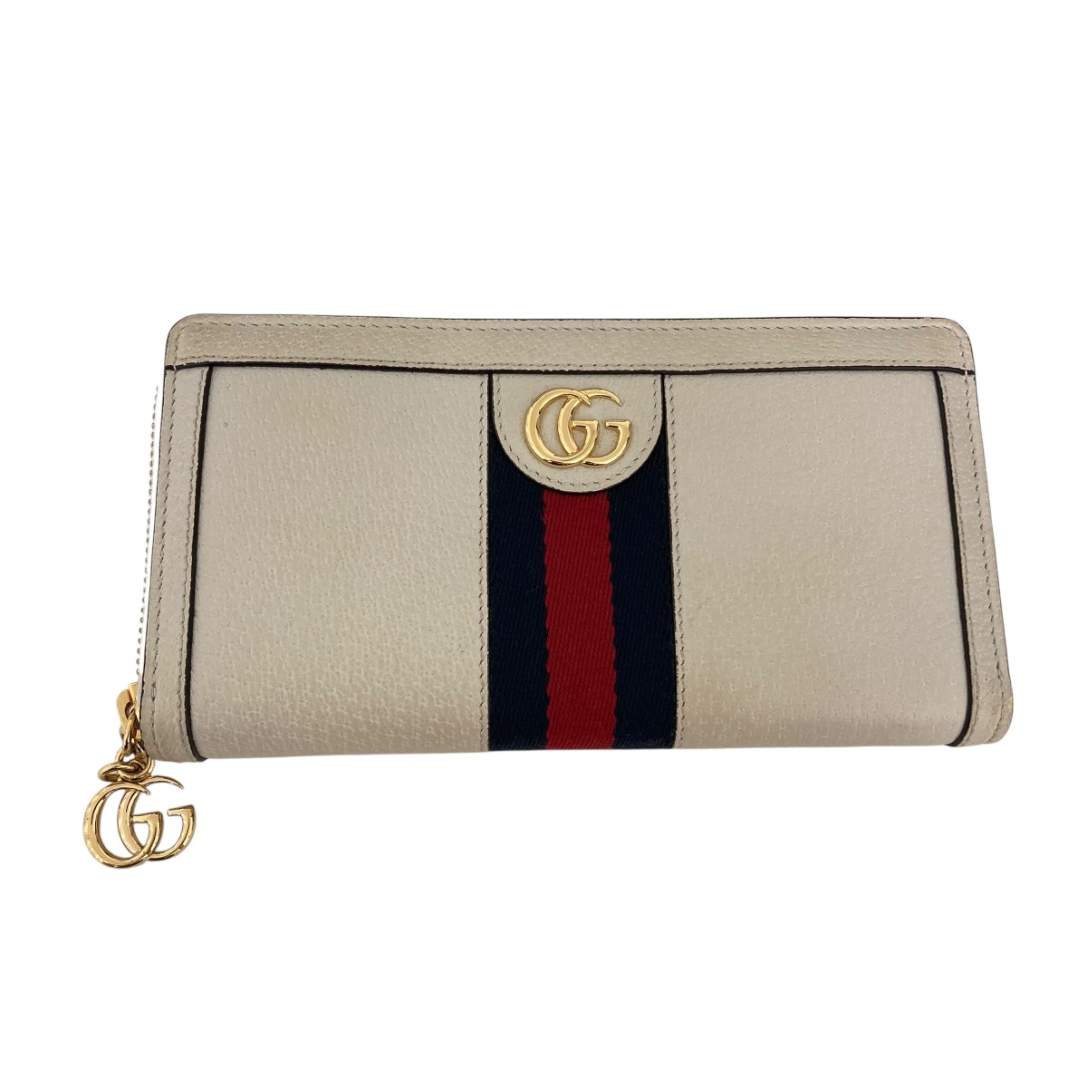 【中古】 GUCCI 長財布 ベージュ×ネイビー 【価格見直し】