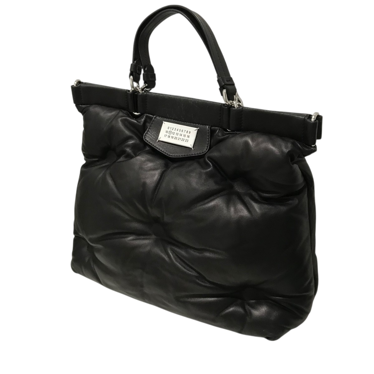 【中古】Maison Margiela11 瓦ゲットー2WAYなめし革御徒面子 黒いこと 【120725】（メゾンマルジェラ11）