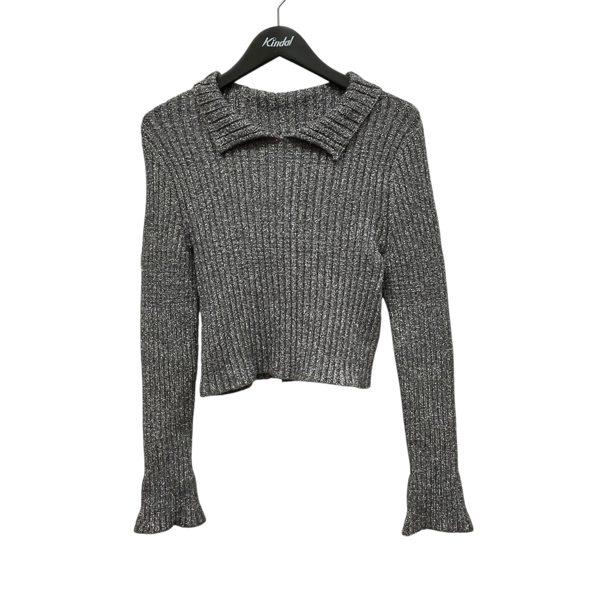 【中古】 malamute bonnie knit ラメリブニット mlm18AW-BK01 グレー サイズ:Free 【120725】(マラミュート)