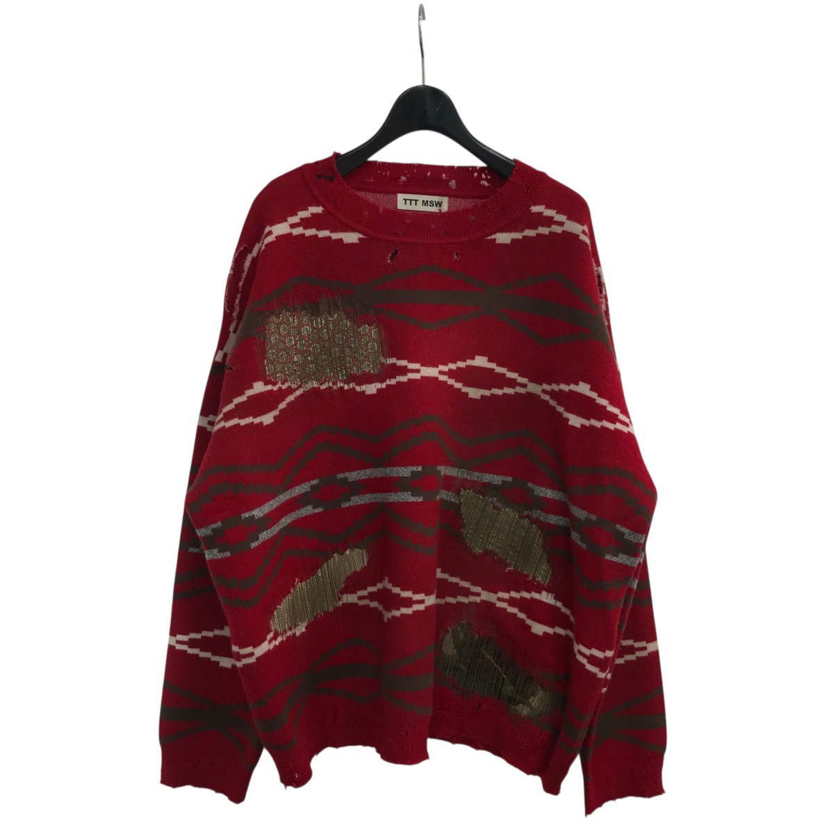 TTT MSW スマイルセーター 黒 TTT_MSW - ttt_msw 23ss SMILE OVER SIZE KNIT ニットの通販 by