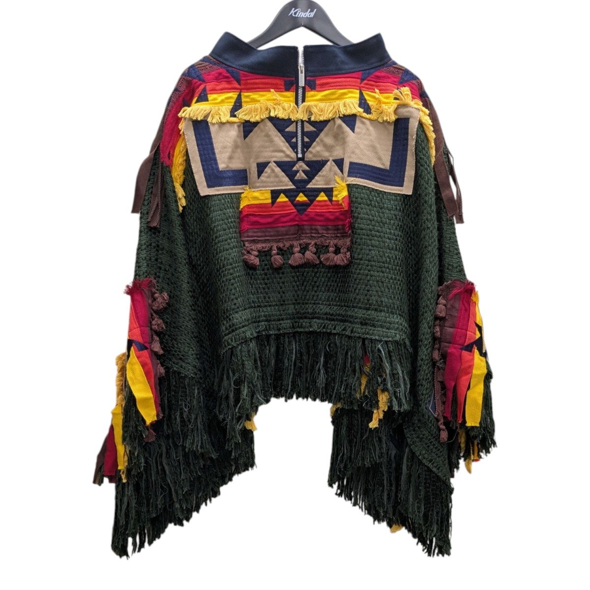 sacai Wool Macrame Knit Pullover ポンチョ sacai Wool Macrame Knit Pullover ポンチョ sacai Wool Macrame