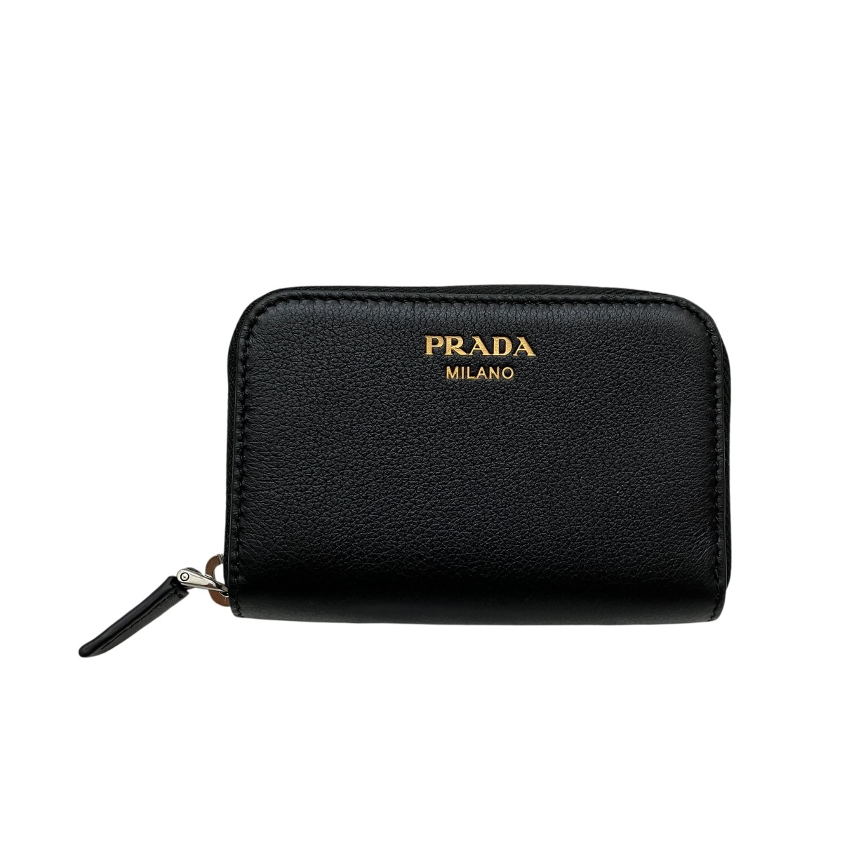 【中古】 PRADA　 SOFT GRAIN コンパクトウォレット 2MM003 ブラック 【140725】（プラダ）
