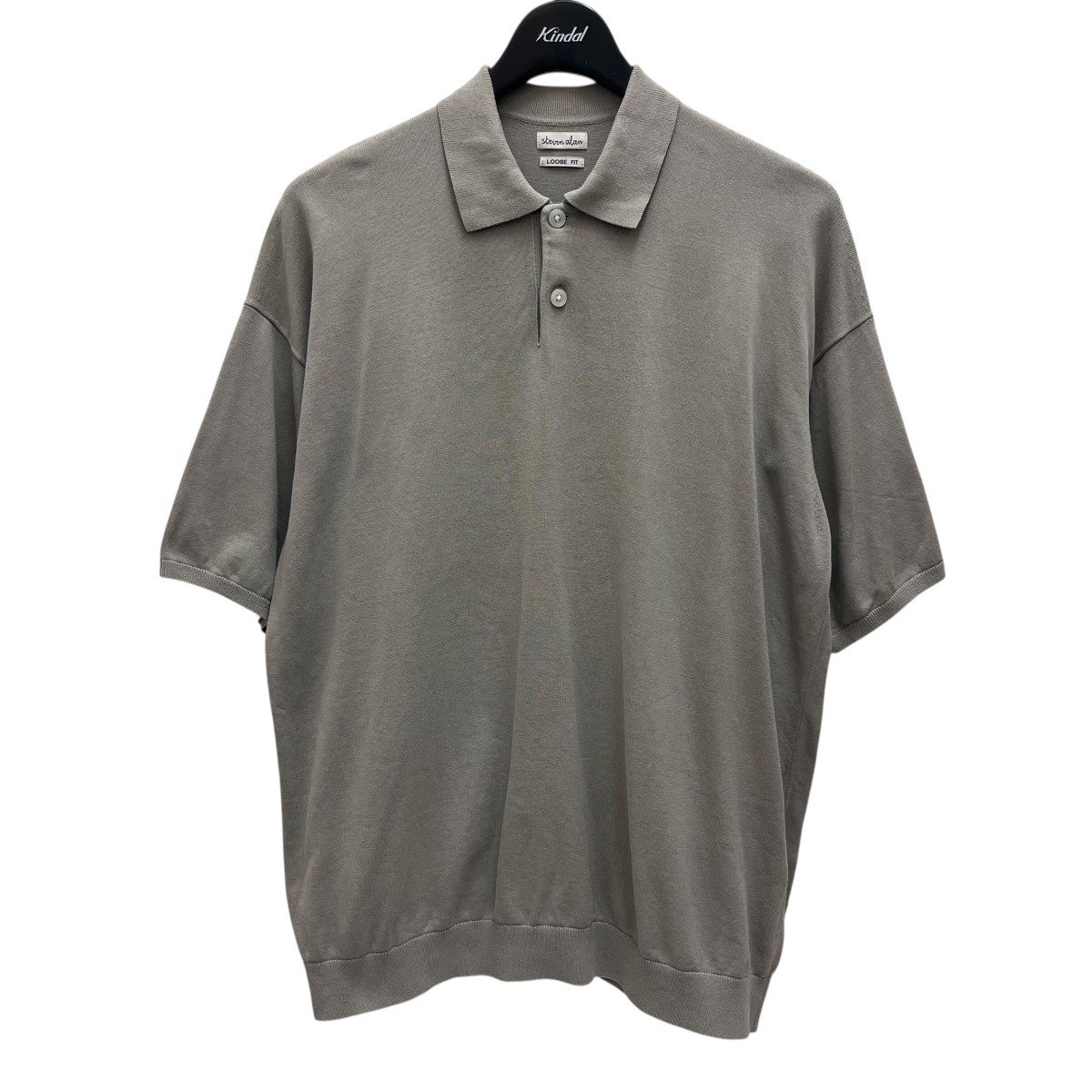 特価 steven alan ポロシャツ 半袖 グレー S メンズ ニット 人気 Steven Alan＞ 40 ツイスト ボーダー ポロシャツ NARROW