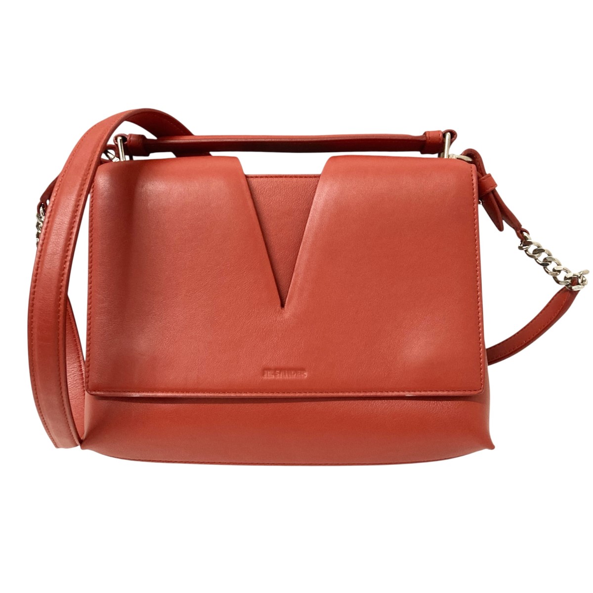 【中古】<br>JIL SANDER<br>VIEW 2WAYショルダーバッグ レッド<br>【価格見直し】
