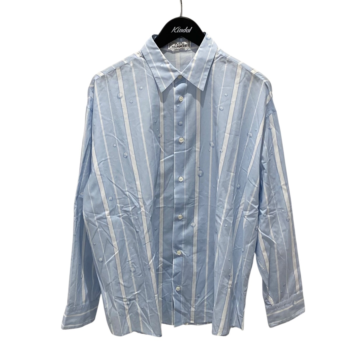 専用　HERMES エルメス　シャツ　長袖　グレー×白ストライプ 楽天市場】【新着】【中古】HERMES(エルメス) 長袖シャツ