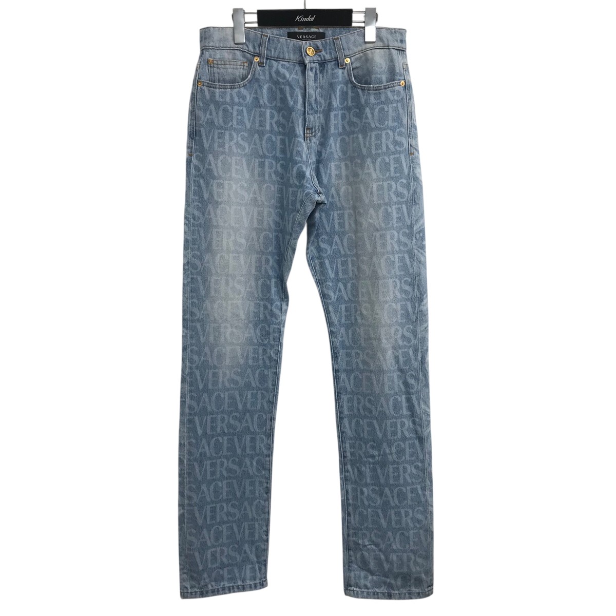 【中古】 VERSACE 総柄デニムパンツ 1007837 インディゴ サイズ：29 【価格見直し】