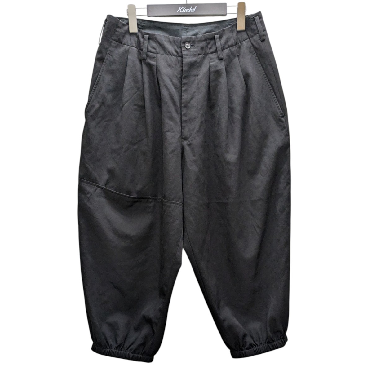 Y's ワイズ ヨウジヤマモト ウールギャバジン センタープレス サルエルパンツ 16SS ウールギャバジン 縦接ぎサルエルパンツ ジップフライ 2