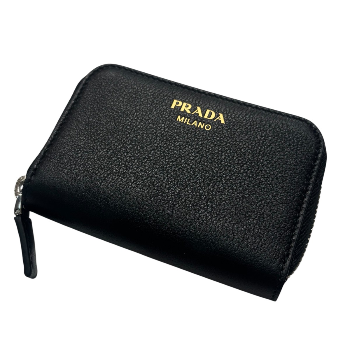 【中古】 PRADA SOFT GRAIN コンパクトウォレット 2MM003 ブラック 【価格見直し】 39,754円