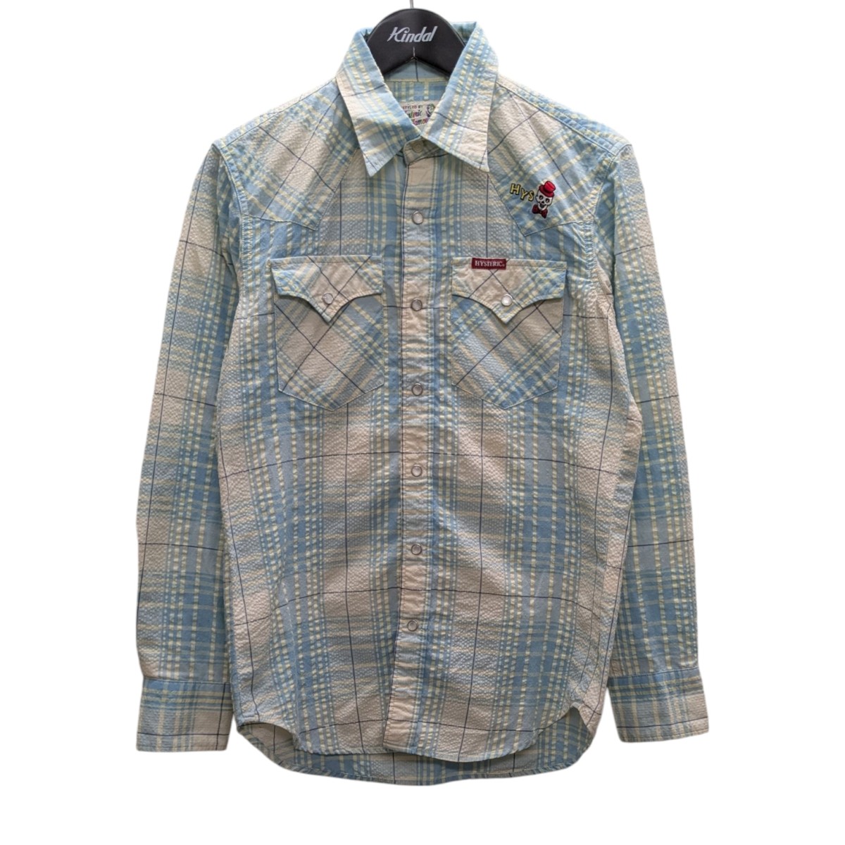 【中古】\u003cBR\u003eHysteric Glamour\u003cBR\u003e読み合わせる スカル刺しゅう ウエスタン プルオーバー 02201AH03 青色 大きさ：S\u003cBR\u003e【通貨価値思いなおす】