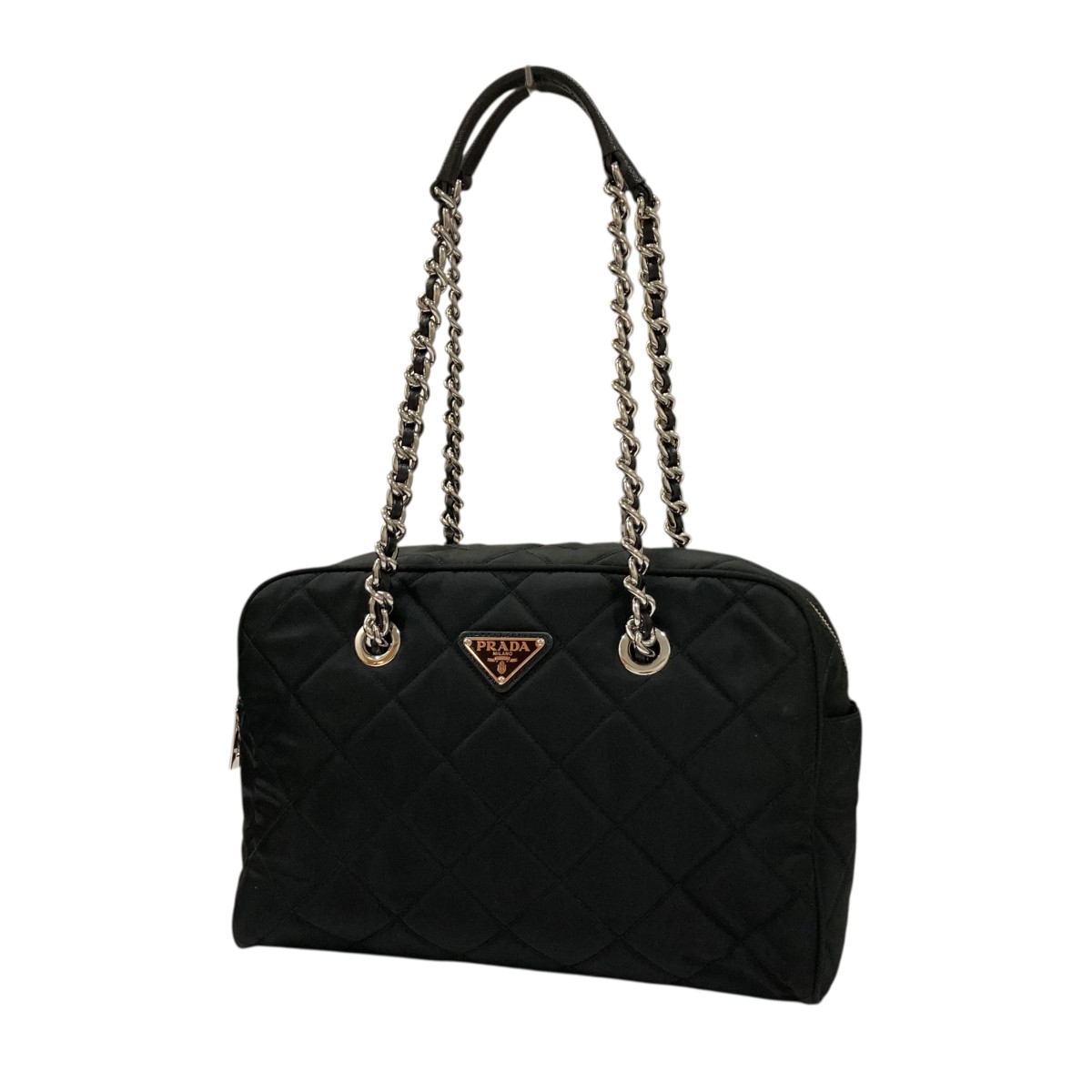 美品‼️PRADA プラダ ボストンバッグ キルティング　ブラック 中古・古着通販】PRADA (プラダ) 2WAYキルティングボストン