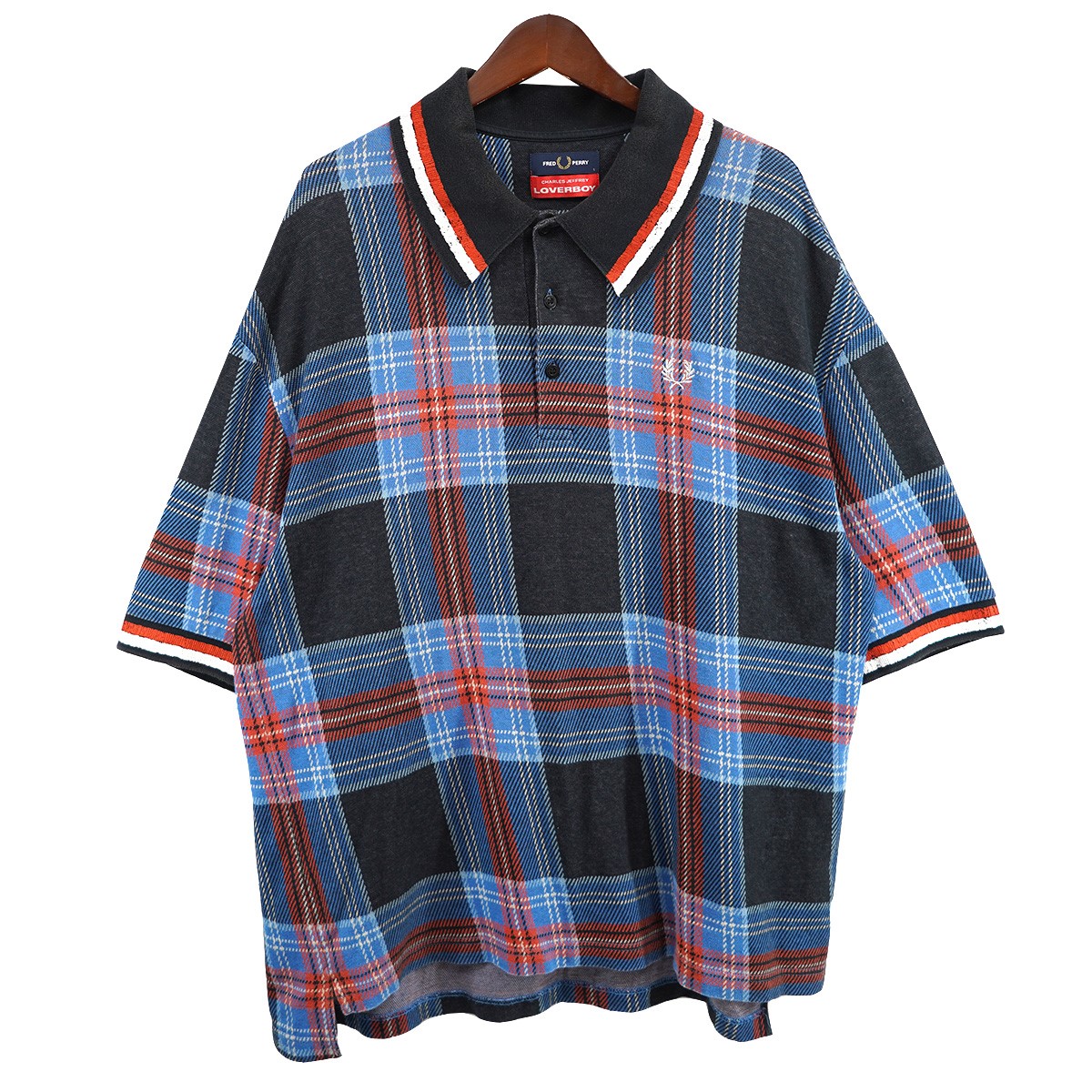 【中古】 CHARLES JEFFREY LOVERBOY×FRED PERRY FRED PERRY チェック ポロシャツ マルチカラー サイズ：L 【価格見直し】