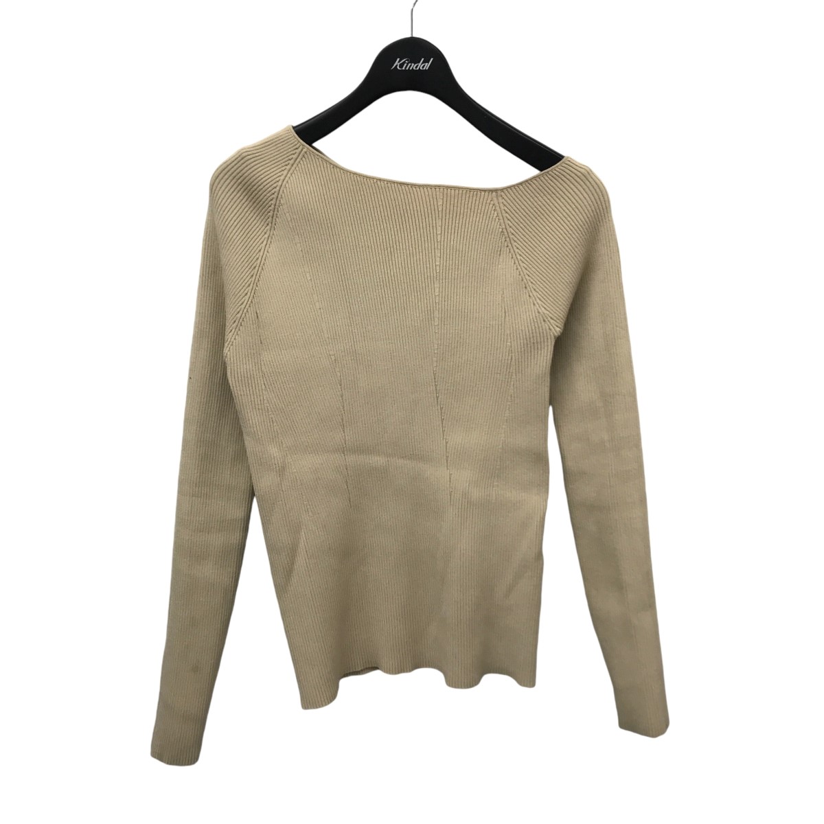 未使用品 アニュアンス カシミヤブレンドデコルテリブニットプルオーバー 24AW Anuans アニュアンス カシミヤブレンドデコルテリブニットプルオーバー