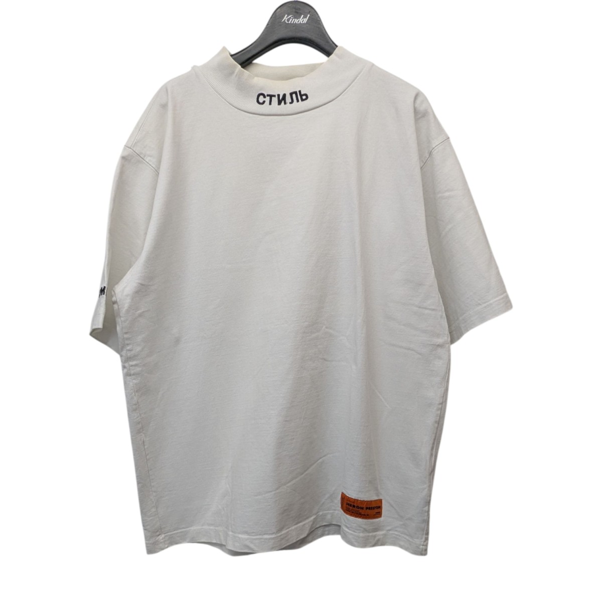 【中古】 HERON PRESTON ネックロゴTシャツ HMAA021F20JER001 ホワイト サイズ：S 【価格見直し】