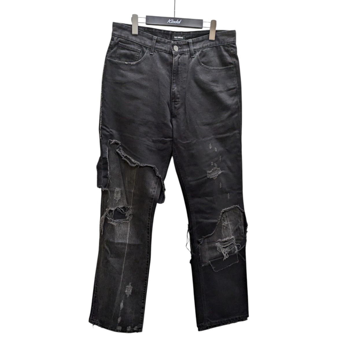 （確実正規品）RAFSIMONS 19/20AWデストロイパンツ Raf Simons ストレートパンツ | ブラック | FARFETCH JP