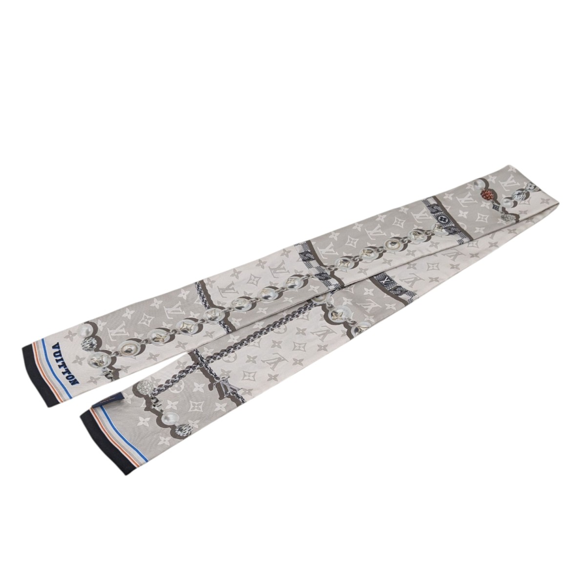 【中古】LOUIS VUITTON バンドーダンディー モノグラム 絹地えり巻き ともし火薄墨色 【250725】（ルイヴィトン）