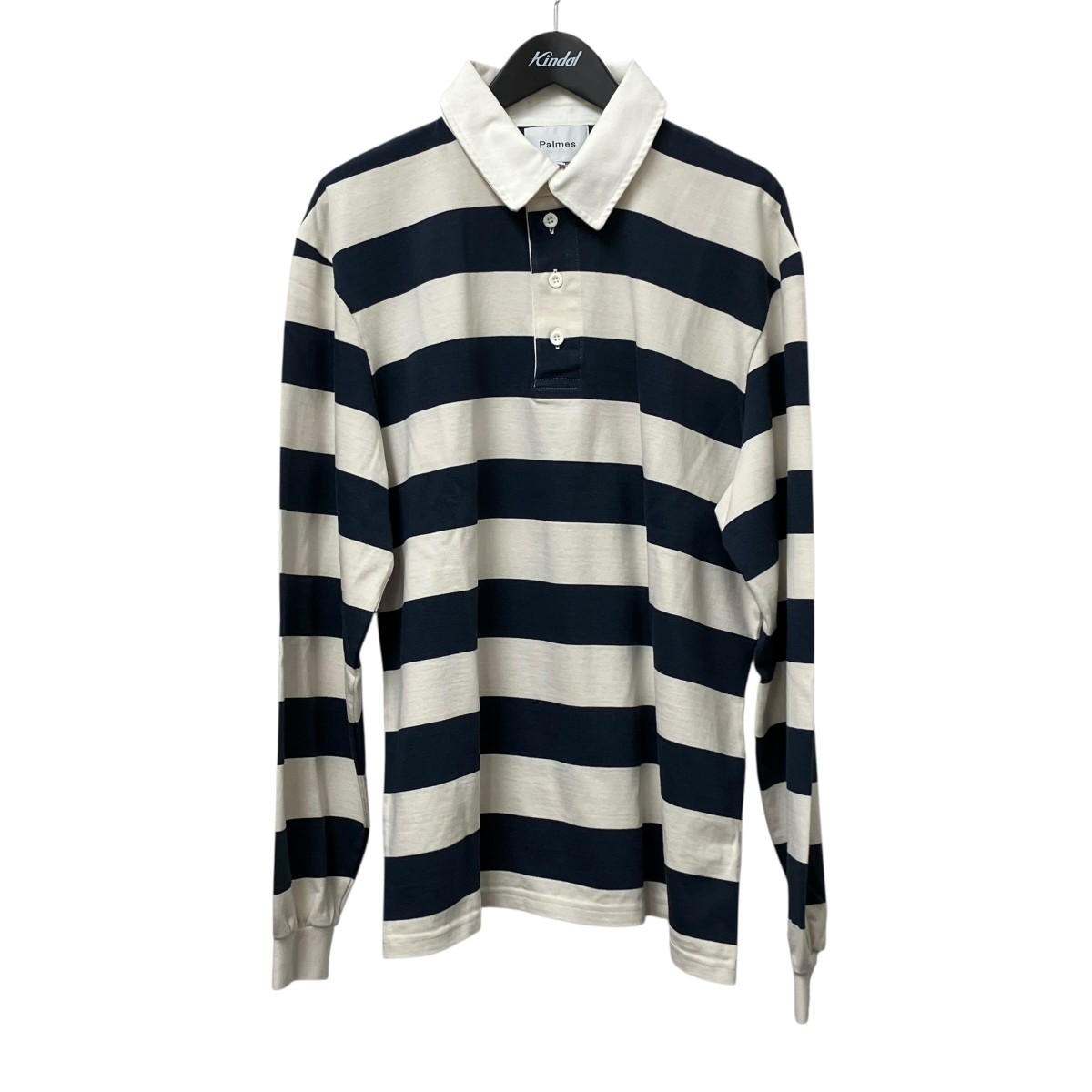 【中古】 Palmes Colt Rugby Shirt シャツ ネイビー×ホワイト サイズ：L 【価格見直し】