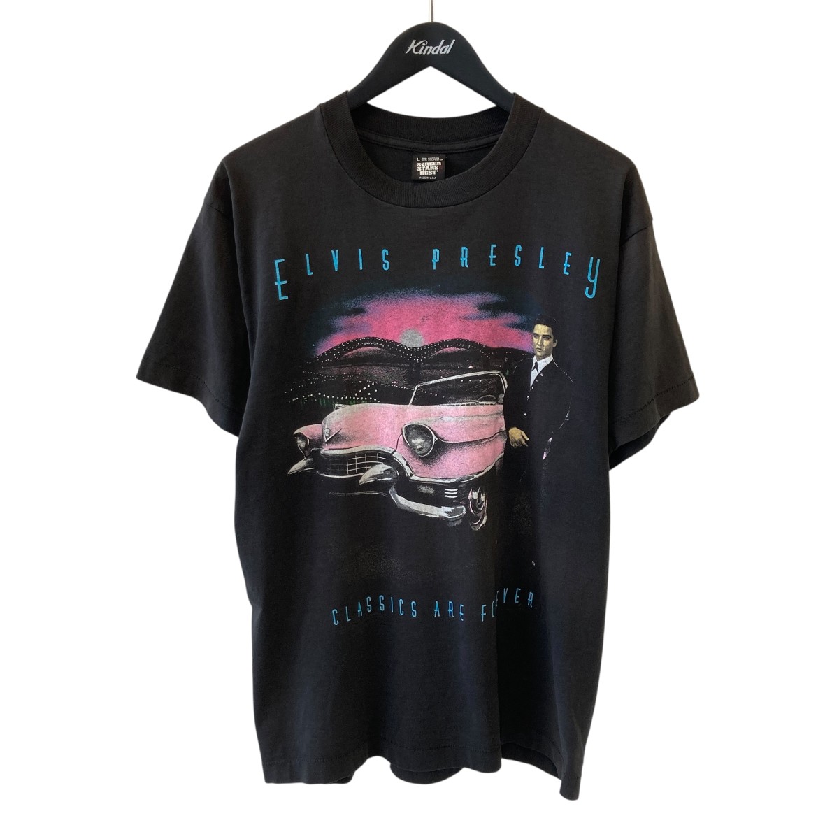 【中古】SCREEN STARS BEST 90’s ELVIS PRESLEY TEE SCREEN 半袖ティーシャツ 黒いこと 大きさ：L 【200526】（スクリーンスターズ より良い）