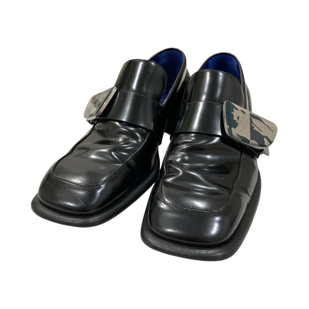 【中古】\u003cBR\u003eBURBERRY\u003cBR\u003eEquestrian Knight Shield Loafers スクエアトゥローファー 4500727372 黒いこと 大きさ：41\u003cBR\u003e【必要経費思いかえす】