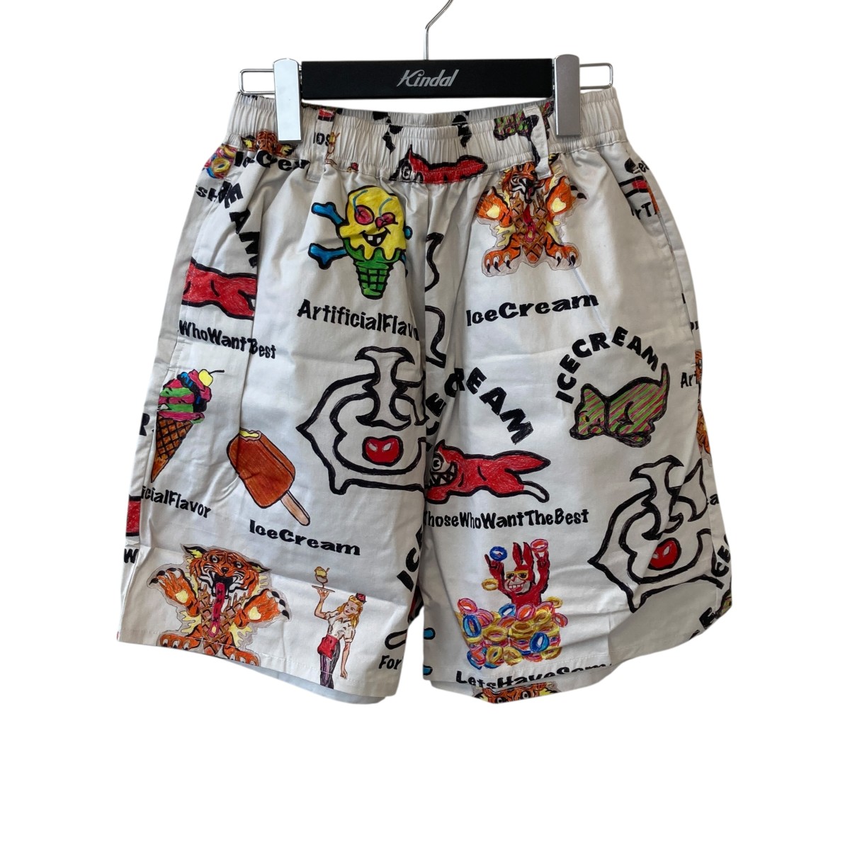 【中古】 Ice Cream　 EASY SHORTS ハーフパンツ ICEJP253P004 ホワイト×ブラック サイズ：M 【050426】（アイスクリーム）