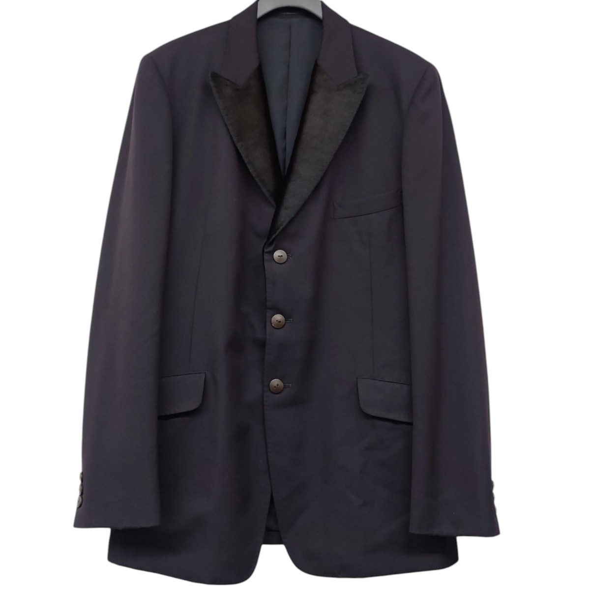 【中古】 Yohji Yamamoto pour homme　 ヘアーレザー切替3Bジャケット HM-J33-102 ダークパープル サイズ：3 【280725】（ヨウジヤマモトプールオム）