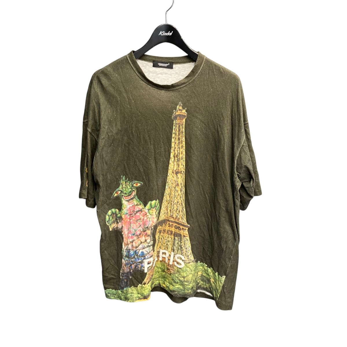 【中古】UNDERCOVER 19SS ZORUGE TEE ’PARIS’ Ｔシャツ UCW4816 緑であること 大いさ：2 【270426】（アンダー押しかぶせる） メンズファッション-トップス