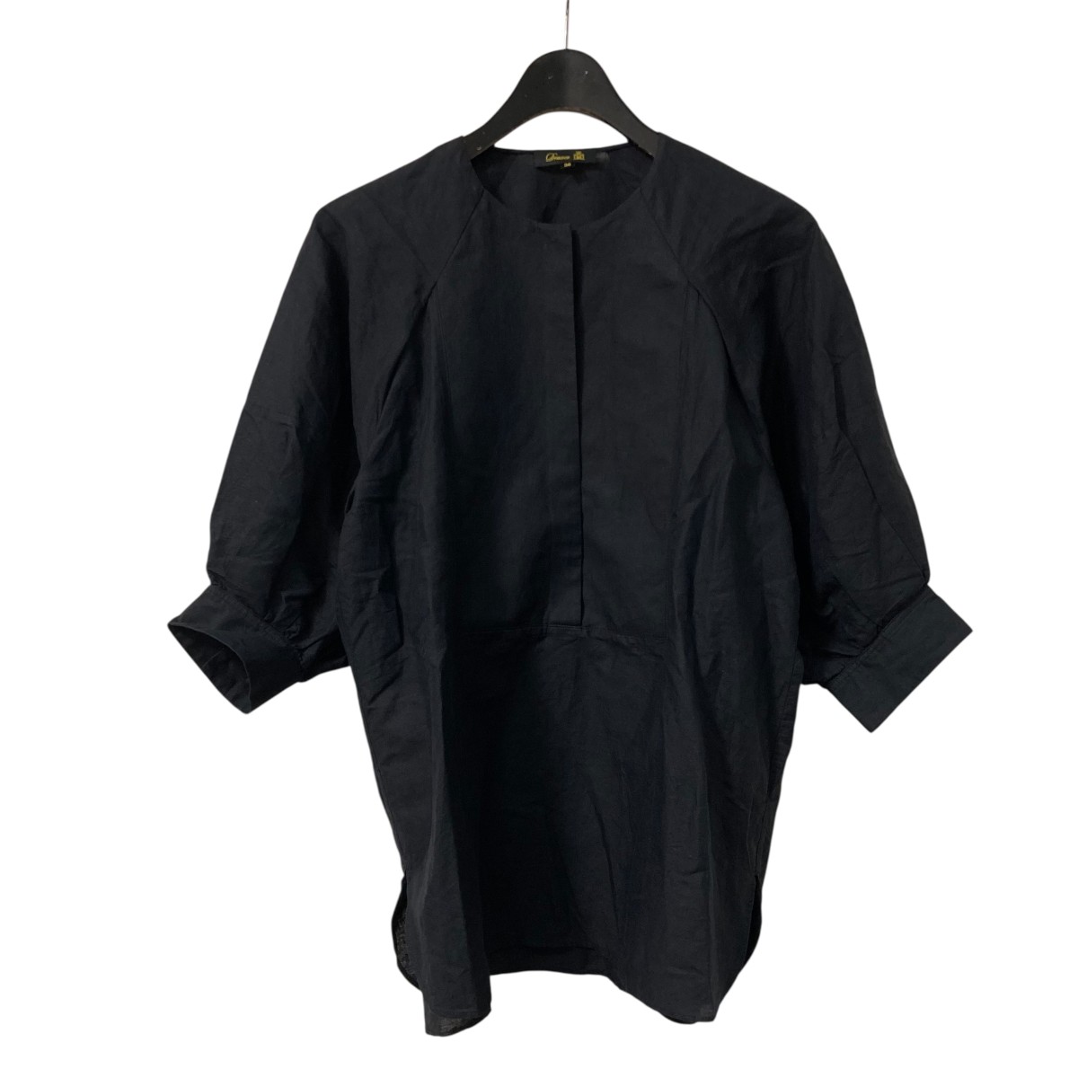 【スプリングセール】2019SS Drawer ドゥロワー 6521-299-0677 リネン ジャガード バック ギャザー ブラウス 36/ネイビー トップス シャツ 2400011730855 DRAWER 【スプリングセール】2019SS Drawer ドゥロワー 6521-299