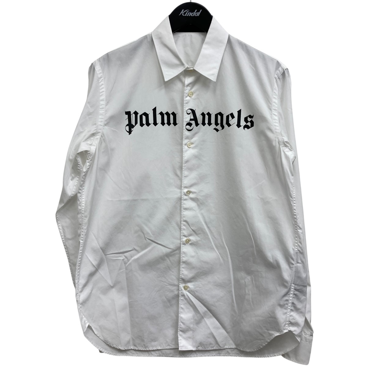 【中古】 Palm Angels　 ロゴプリントシャツ ホワイト サイズ：46 【220126】（パームエンジェルス）