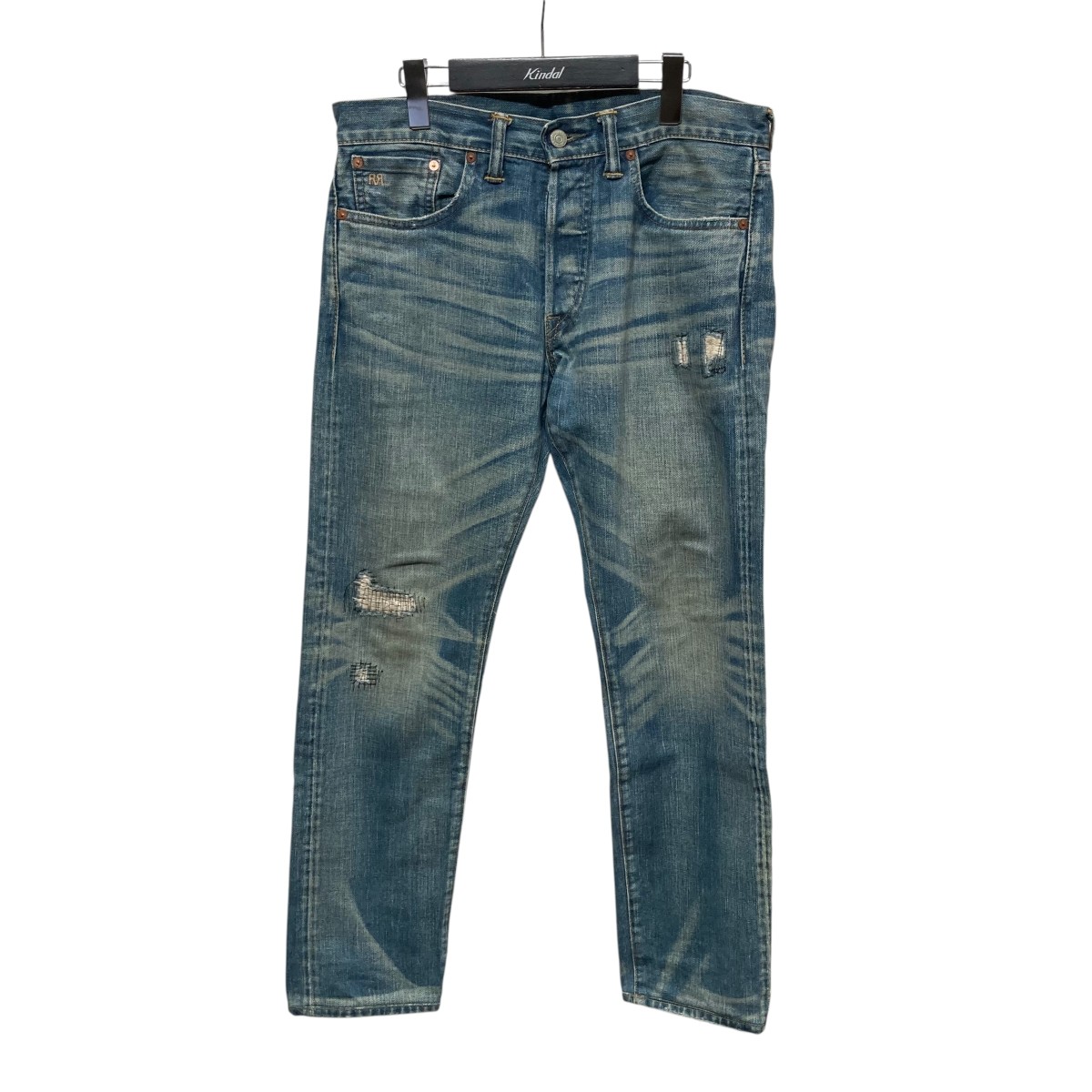 RRL オフィサーズ チノ ブルー デニム地 30/30 ダブルアールエル RRL(ダブルアールエルラルフローレン):オフィサーズ チノ パンツ