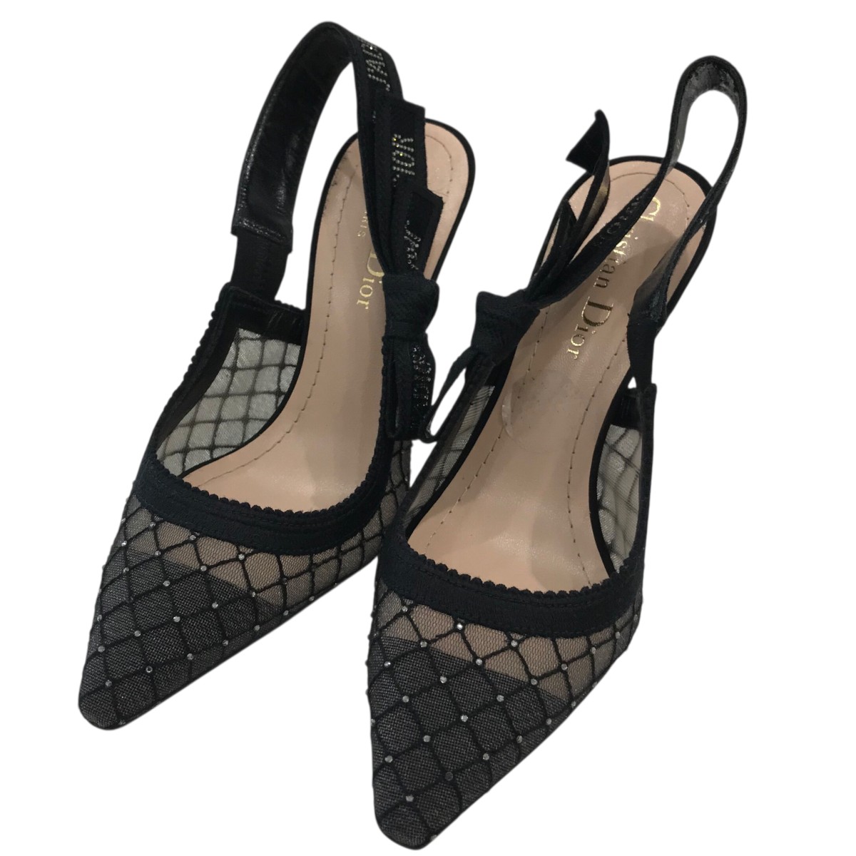 クリスチャンディオール ドットチュールリボンメッシュパンプス Christian Dior クリスチャンディオール ドットチュールリボン