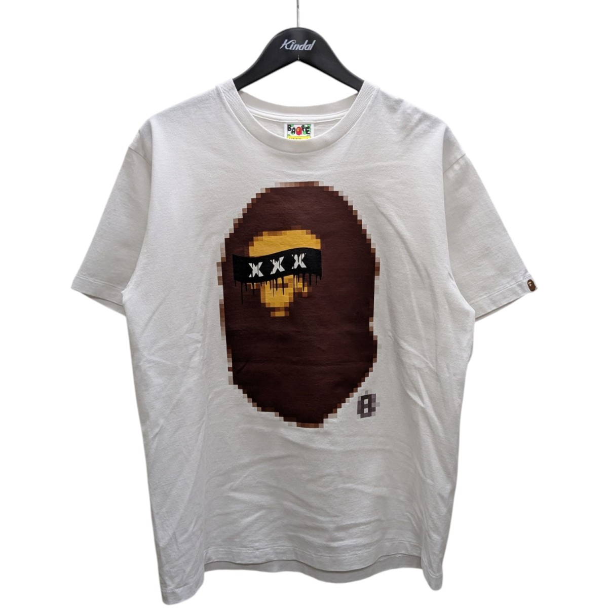 【中古】 A BATHING APE×GOD SELECTION XXX APE HEAD TEE プリントTシャツ ホワイト サイズ：L 【価格見直し】