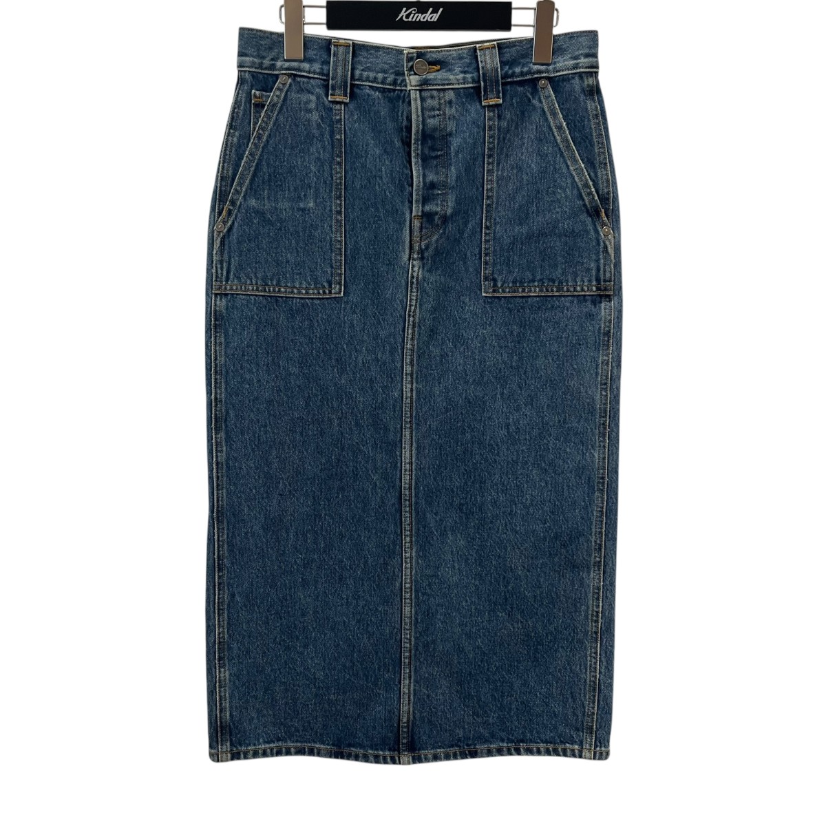 【中古】 KHAITE デニムスカート GENEVIEVE SKIRT 1159908009 ブルー サイズ:25 【価格見直し】