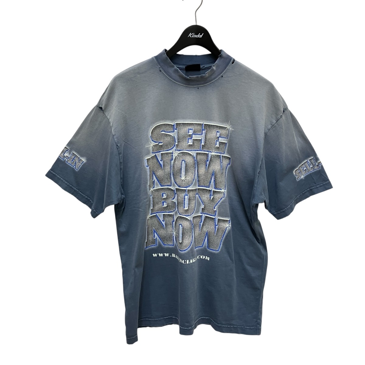 【中古】 BALENCIAGA　 SNBN ダメージ加工 Tシャツ JP57202302514 グレー サイズ：XS 【140426】（バレンシアガ） 39,754円