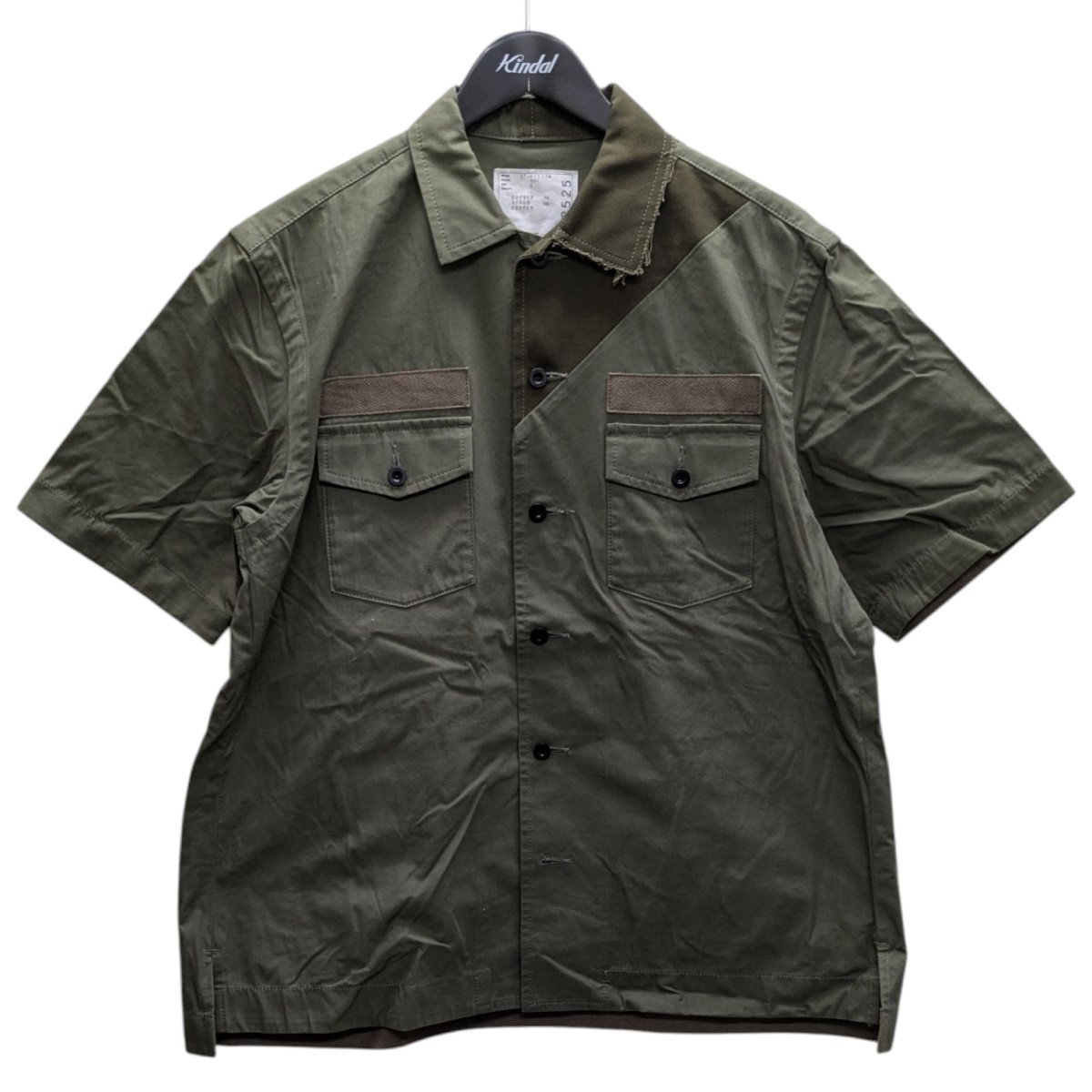サカイ 22SS シャーリングエンブロイダリーミックス半袖シャツ sacai(サカイ) 22SSシャーリングエンブロイダリーミックス半袖