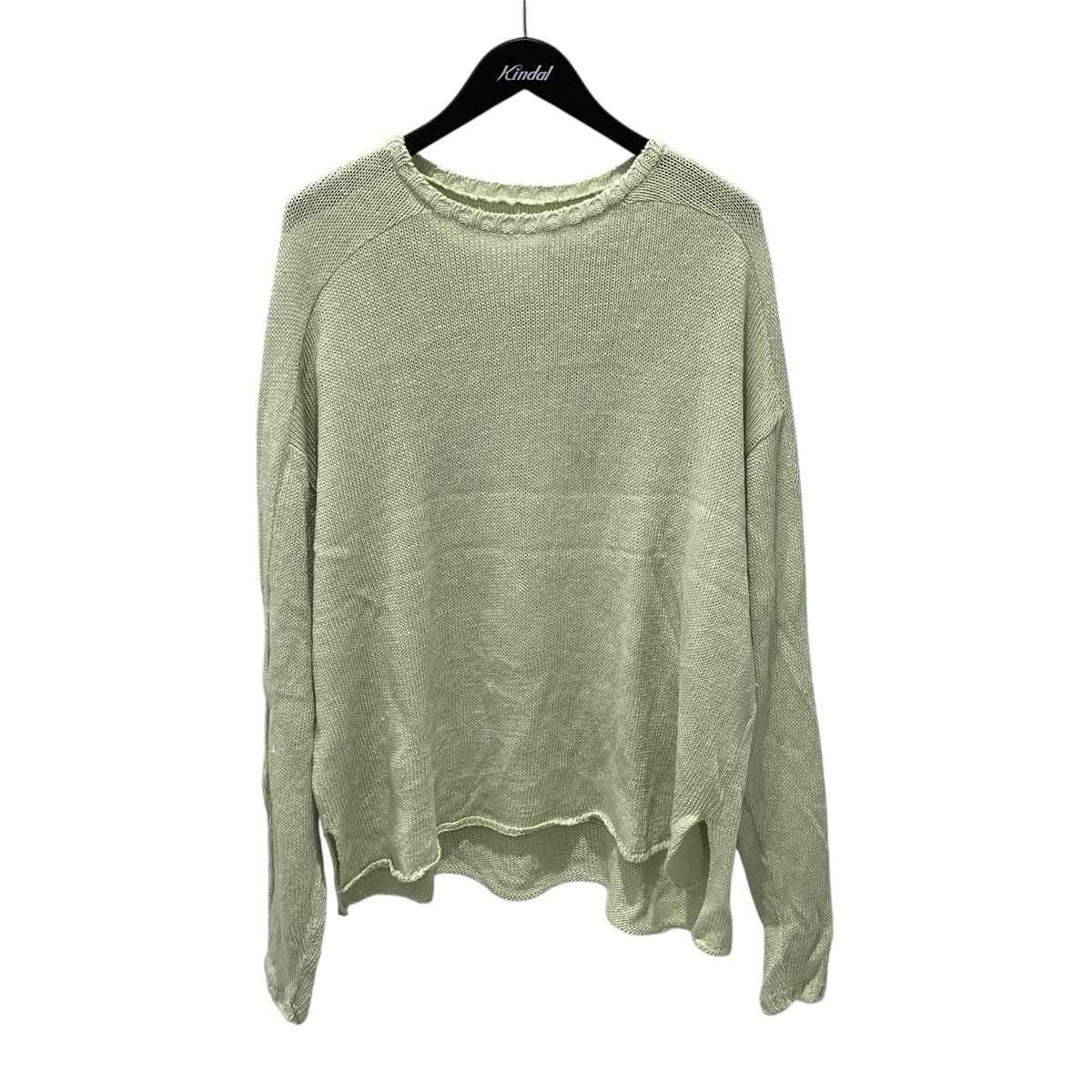 【中古】 ANCELLM FOOTBALL LINEN KNIT プルオーバーニット ANC-KN04 グリーン サイズ：1 【価格見直し】 17,160円