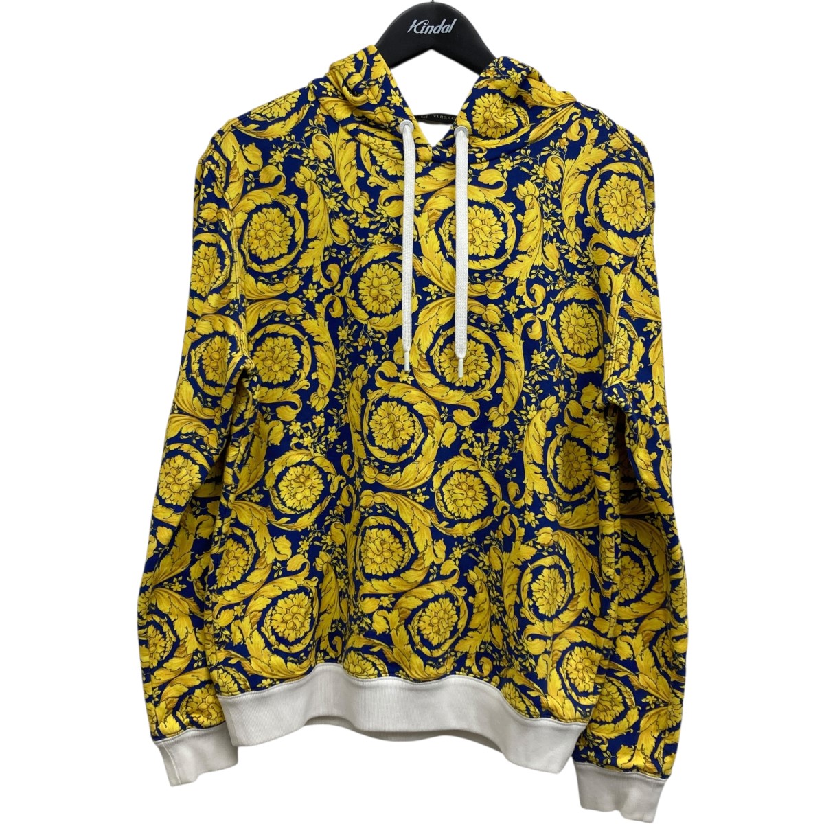 【中古】 VERSACE プルオーバーパーカー ブルー×イエロー サイズ：S 【価格見直し】