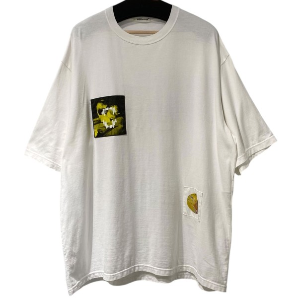 【中古】<br>UNDERCOVER<br>25SS ランダムプリントパッチTシャツ UP1E4805-1 ホワイト サイズ：5(オーバーサイズ)<br>【価格見直し】