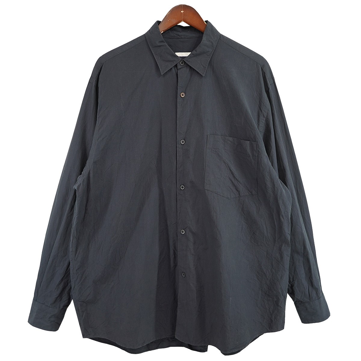 COMOLI 24SS オックスシャツ 2 COMOLI コモリ 24SS オックス シャツ 2 ブラック - ブランド古着