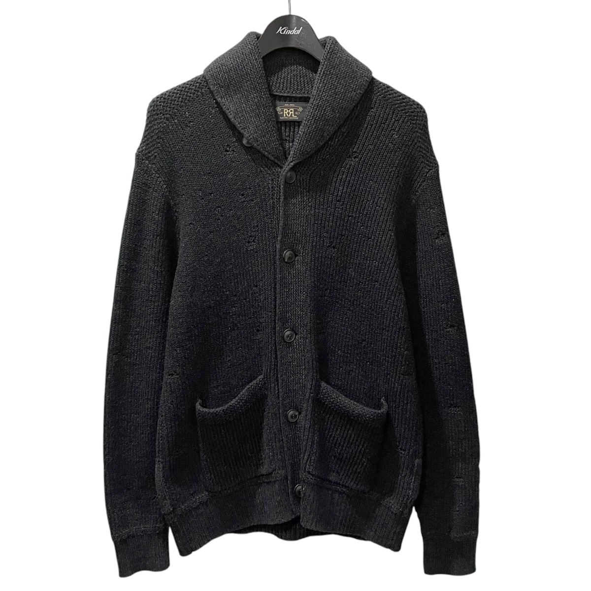 ダブルアールエル ブラックカーディガン S 楽天市場】RRL ダブルアールエル SHAWL COLLAR HBT KNIT CARDIGAN