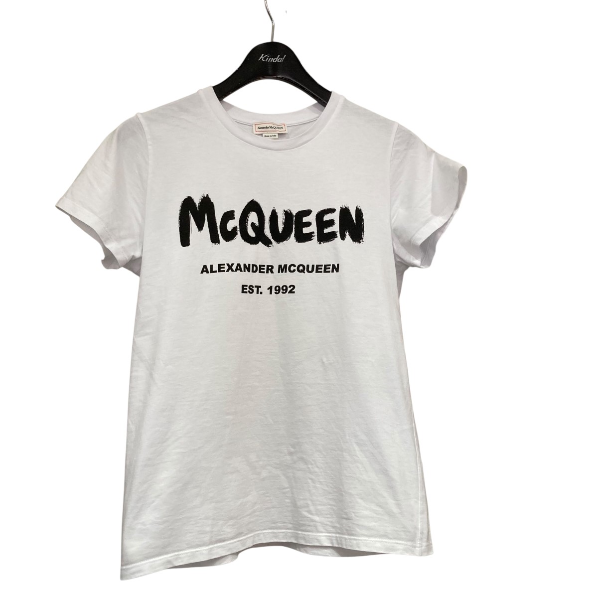 【中古】\u003cBR\u003eALEXANDER McQUEEN\u003cBR\u003eロゴタイプ刷り上げるティーシャツ 608614 白いこと 大きさ：38\u003cBR\u003e【通貨価値思いなおす】
