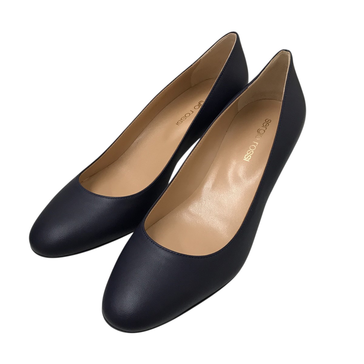 【中古】<br>sergio rossi<br>Pump Midnight blue ヒールパンプス ネイビー サイズ：37<br>【価格見直し】