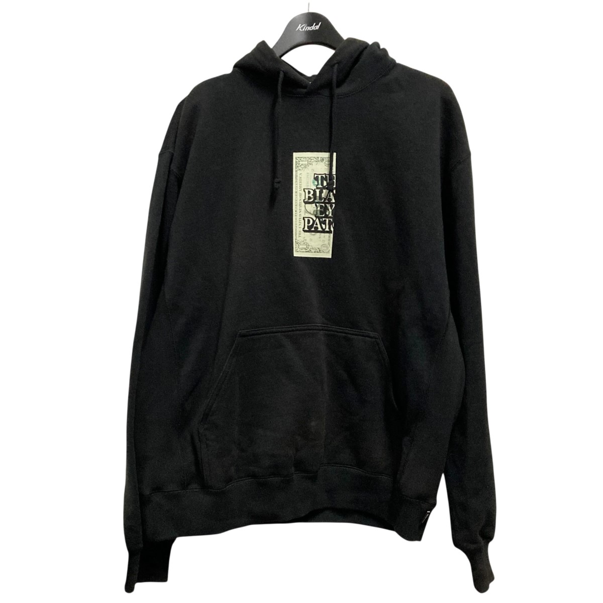 【中古】THE BLACK EYE PATCH　DOLLAR BILL HOODIE プルオーバーパーカー ブラック サイズ：L 【080825】（ブラックアイパッチ）｜ブランド古着のカインドオル