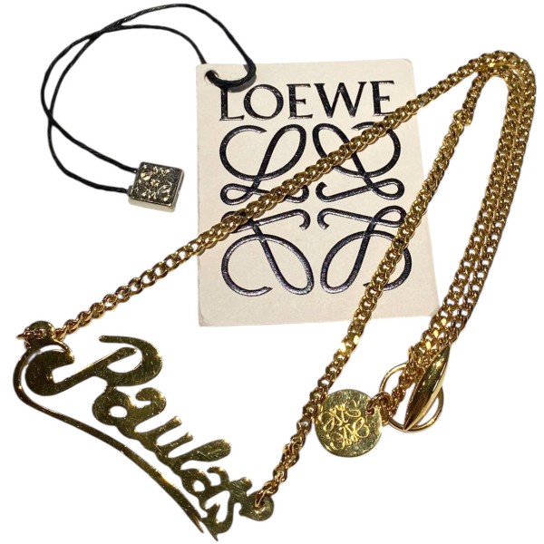 【中古】 LOEWE×Paula’s Ibiza Paula’s Necklace Goldゴールドネックレス ゴールド サイズ:全長47cm 【100825】(ロエベ×パウラズ イビザ)
