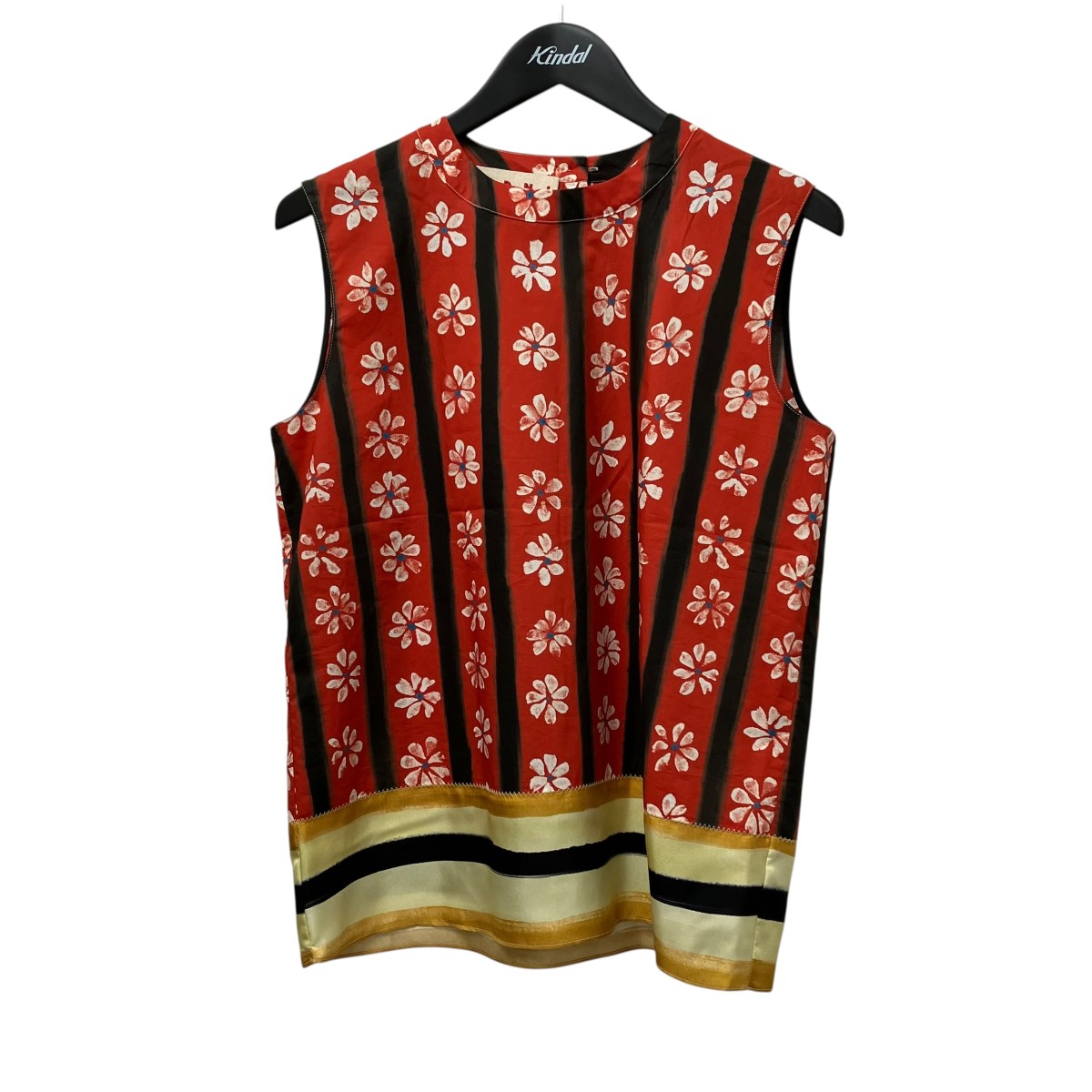 【中古】 MARNI　 22SS フラワープリントノースリーブブラウス TTMA0196Q0 レッド サイズ：38 【150426】（マルニ）