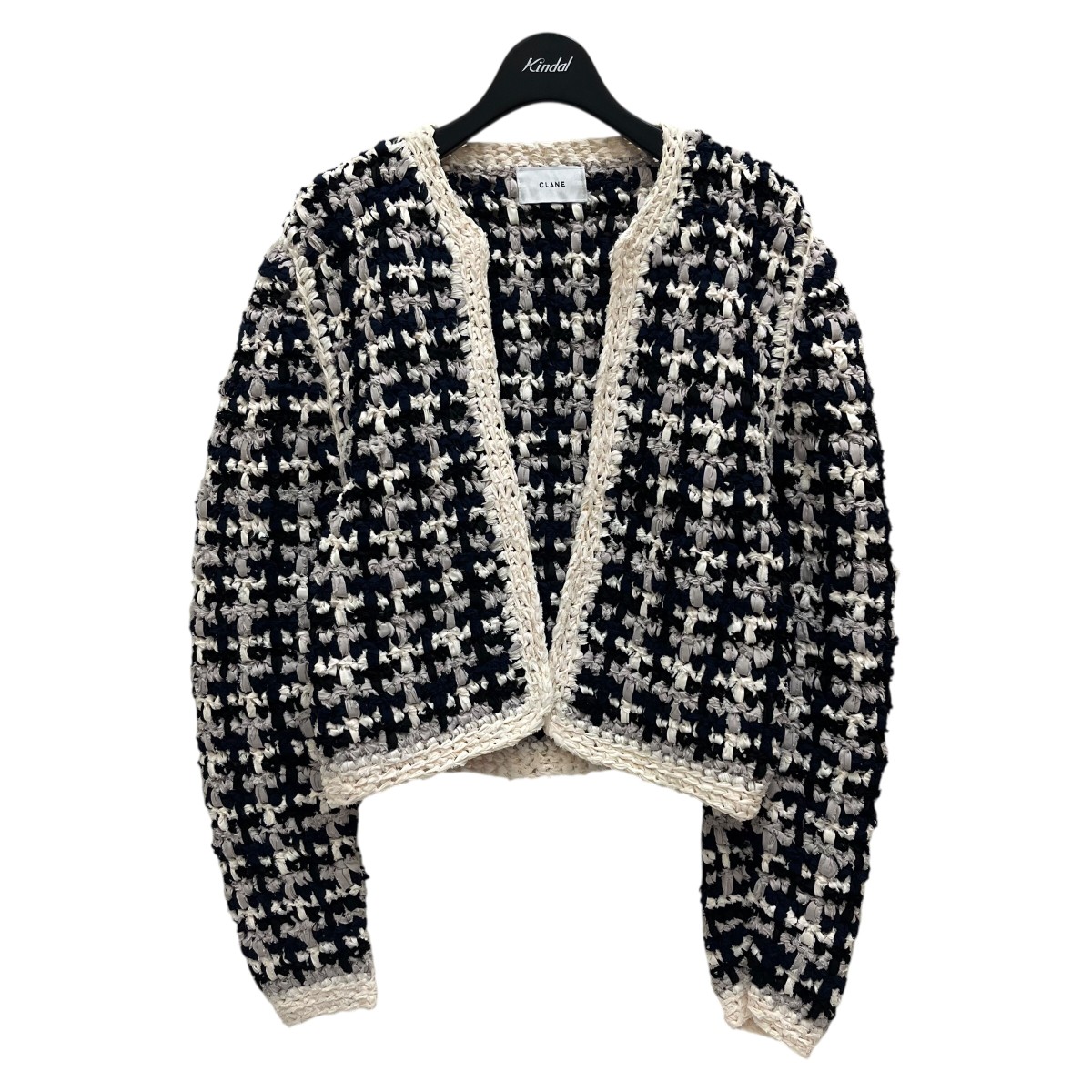 【中古】 CLANE VINTAGE TAPE HAND KNIT CARDIGAN カーディガン 16106-2012 ネイビー サイズ：1 【価格見直し】