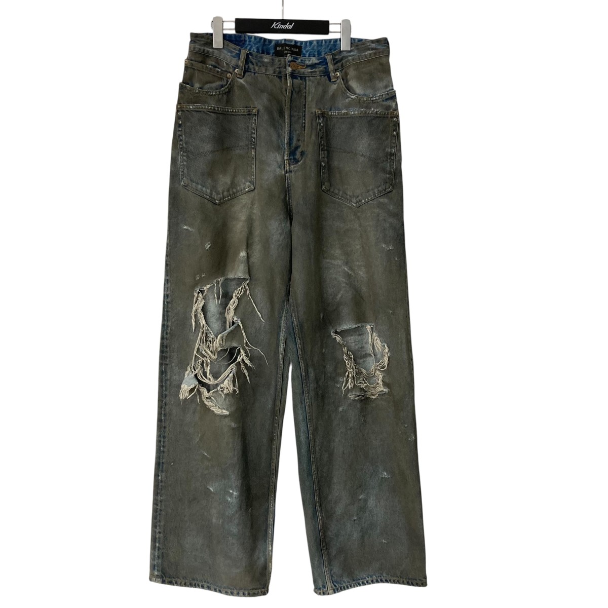 楽天市場】BALENCIAGA バレンシアガ 23SS Destroyed Knee Baggy Jeans