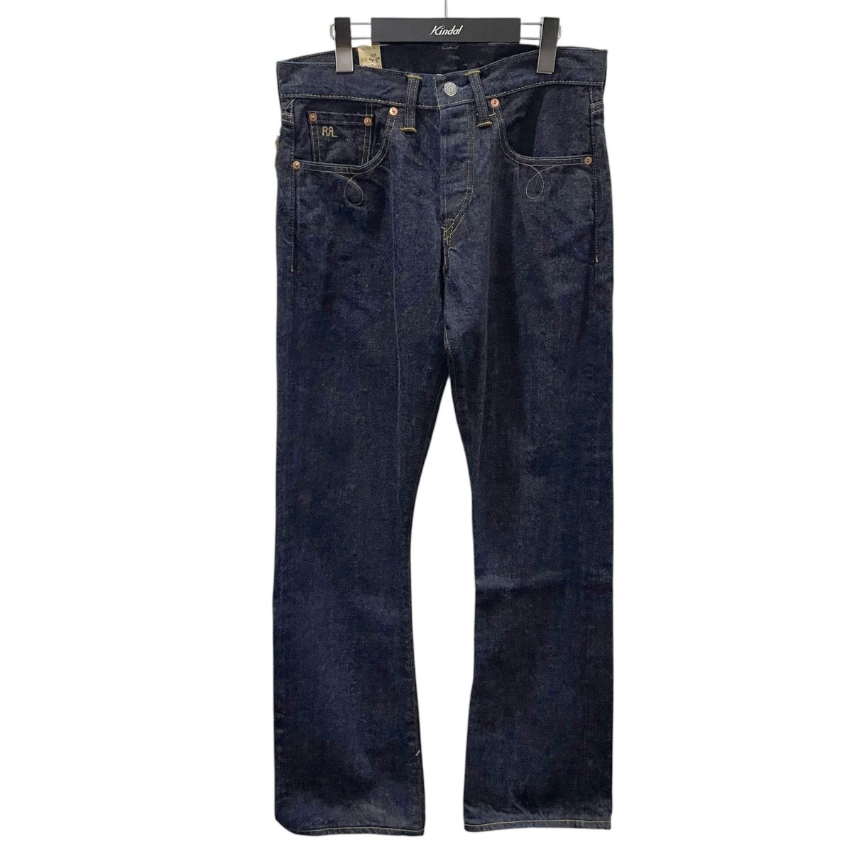 RRLデニムパンツ ジーンズ USA製　w32  LOW STRAIGHT RRL(ダブルアールエル) 加工デニムパンツ VINTAGE 5 POCKET