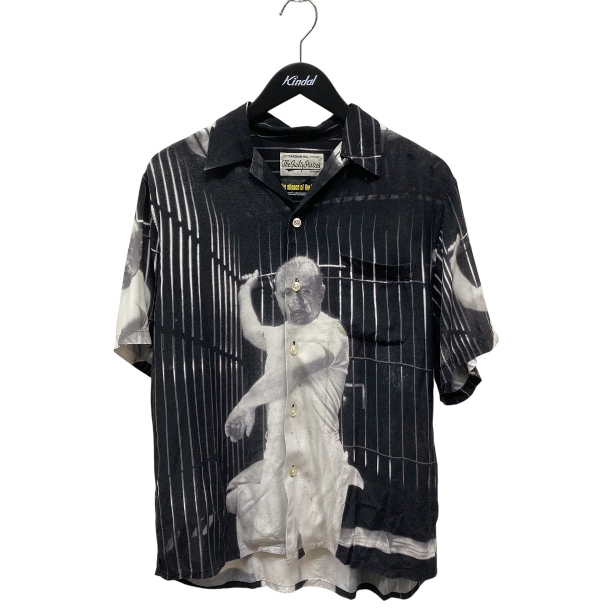 【中古】 WACKO MARIA　 羊たちの沈黙 HAWAIIAN SHIRT 半袖シャツ ブラック×ホワイト サイズ：S 【140226】（ワコマリア）
