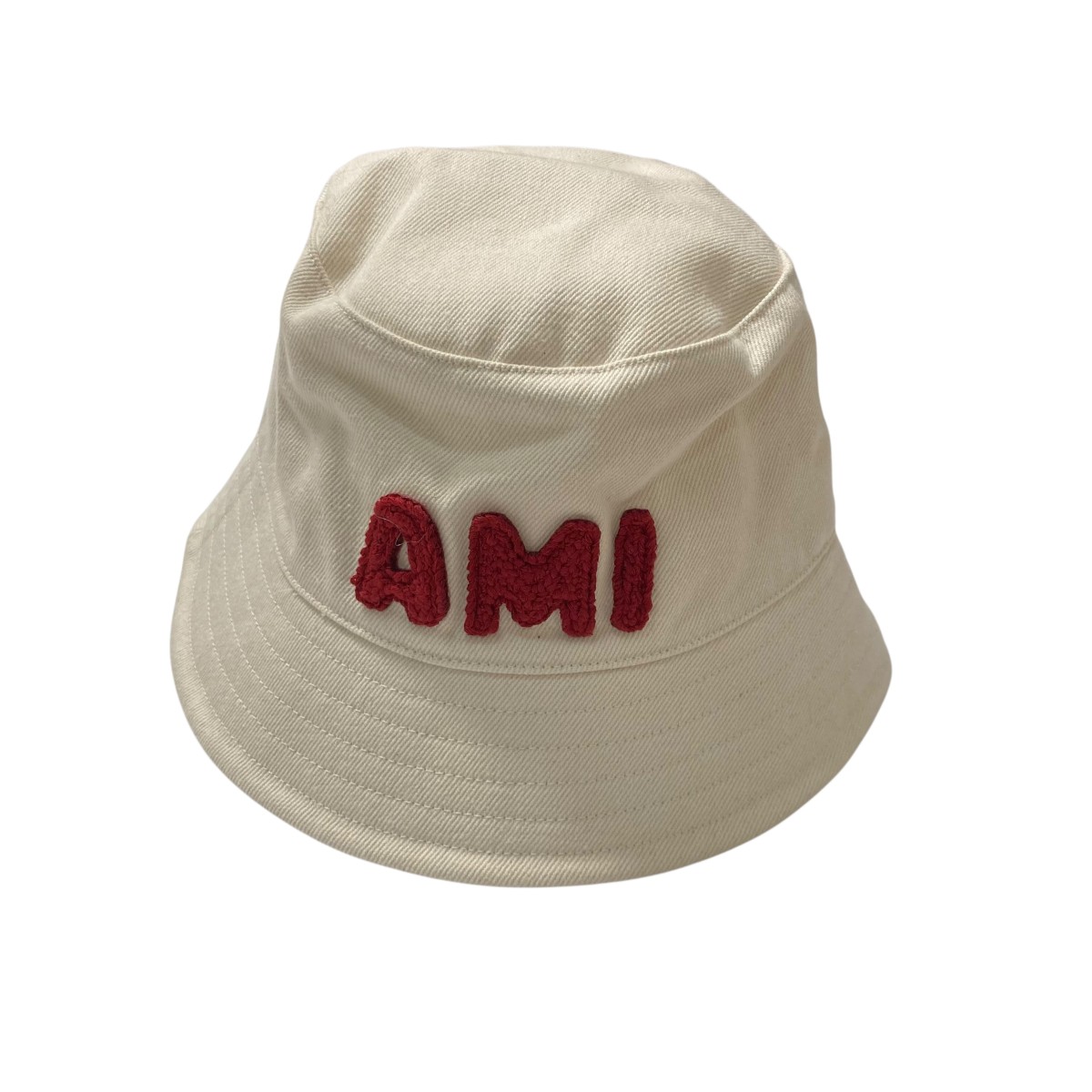 【中古】AMI PARISカラーコットンツイル バケットハット バケットハット UHA262 DE0039 アイボリー サイズ：58【価格見直し】｜ブランド古着のカインドオル