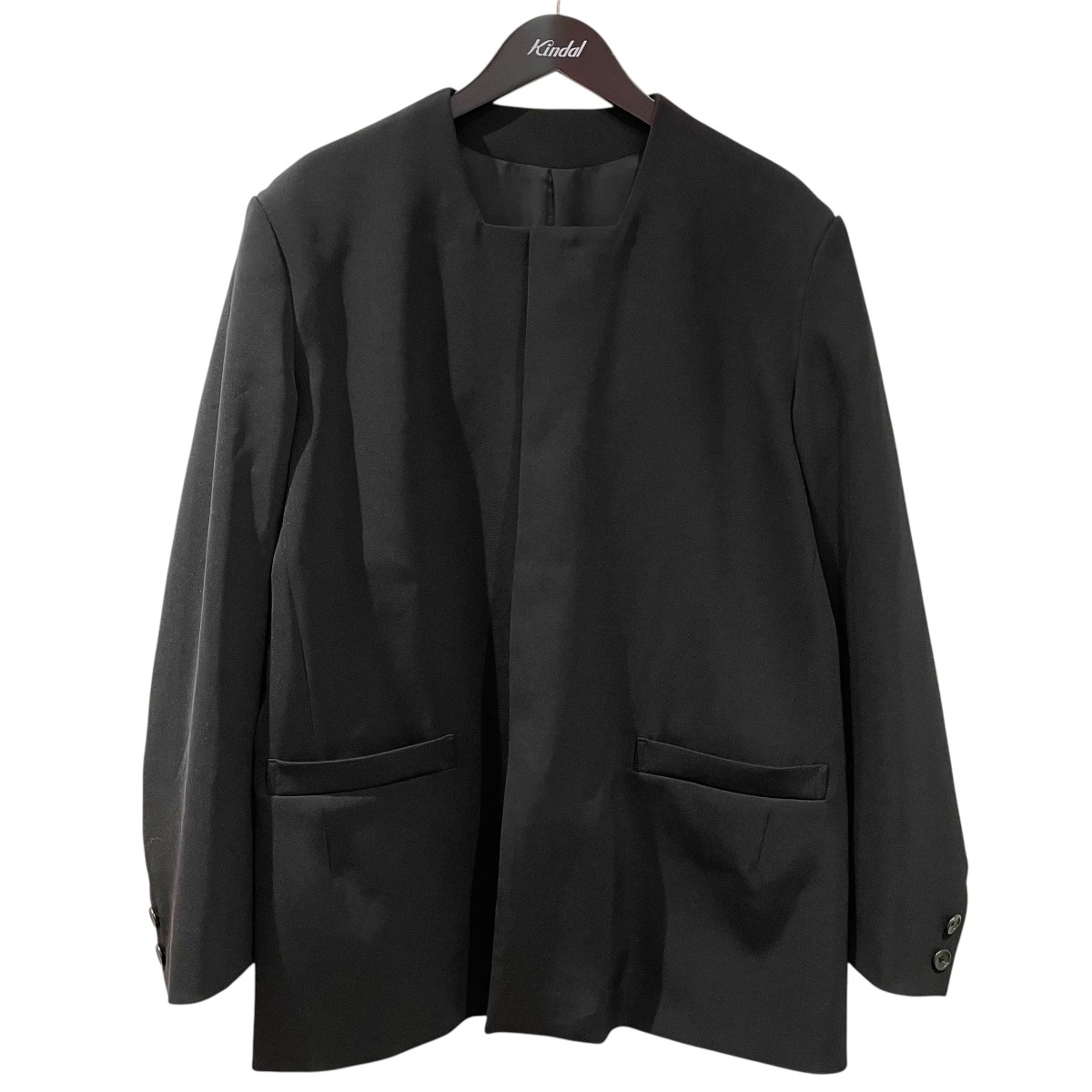 【中古】<br>hayha lamka<br>25SS ICE JACKET ノーカラージャケット HL-009 ブラック サイズ：F<br>【価格見直し】