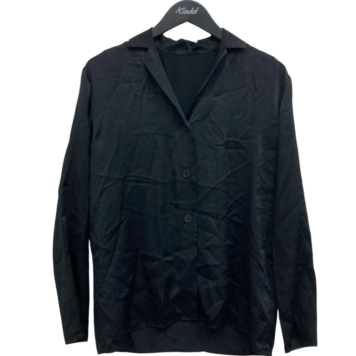 【中古】yo biotop オープンカラーシャツ 黒いこと 大きさ：0 【080626】（ビオトープ）